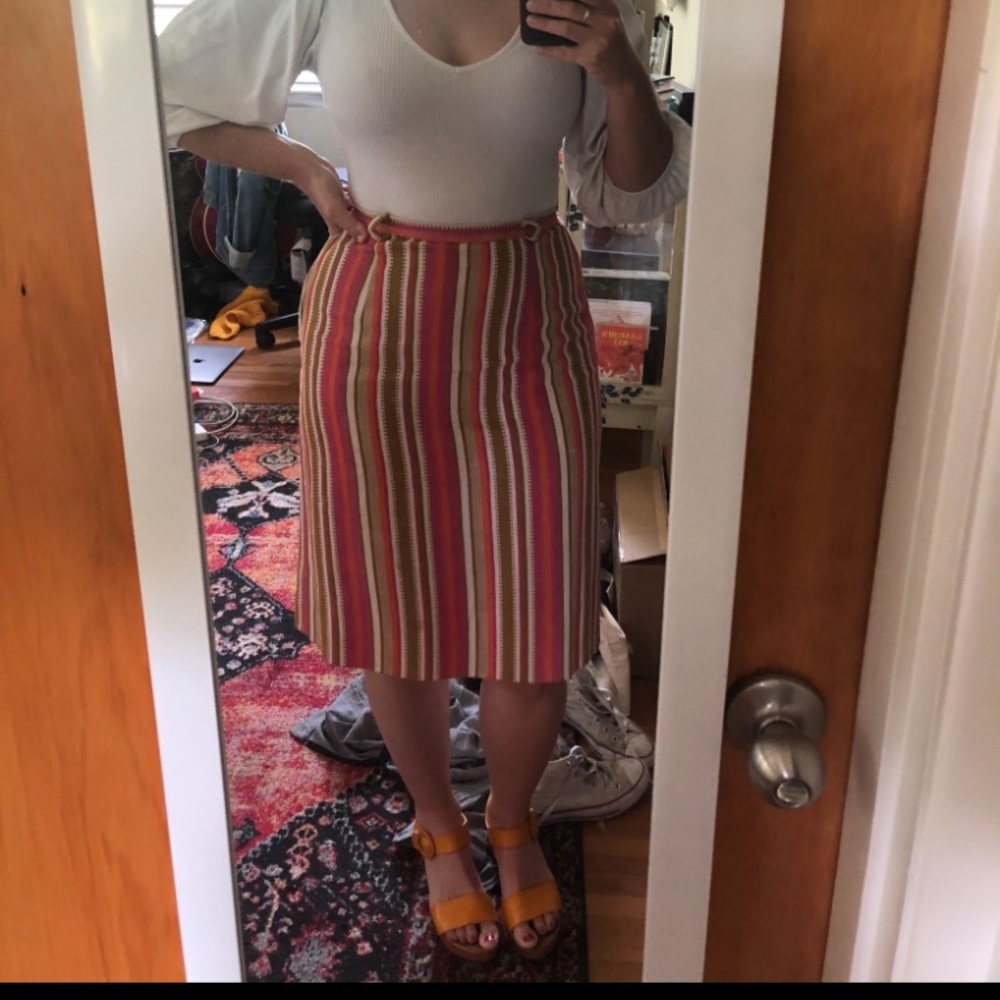 Vintage Striped Pencil Skirt